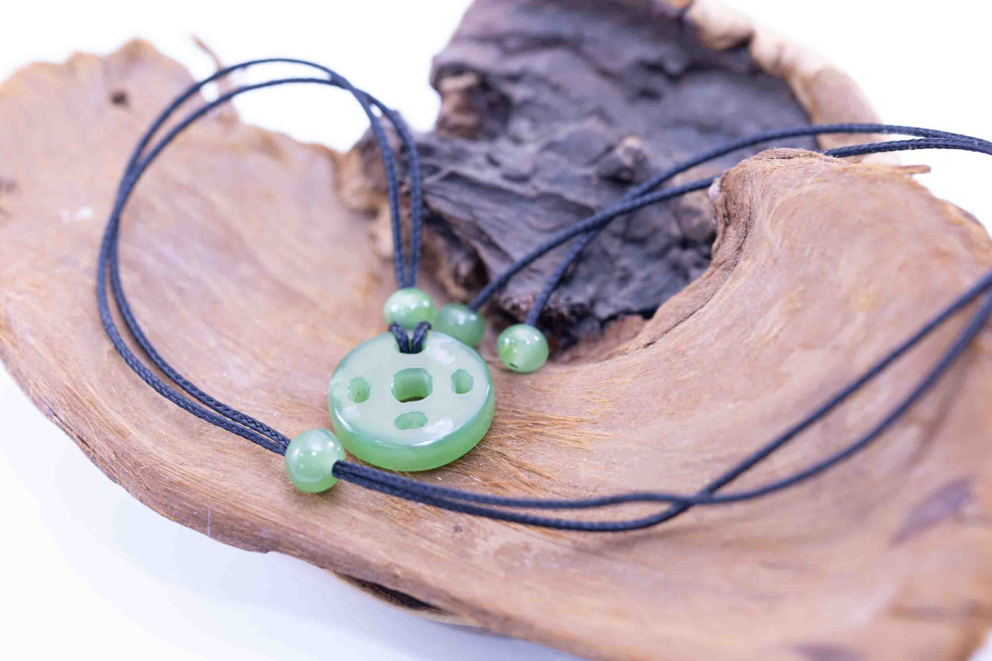 Siberian Green Nephrite Jade Chinese Coin Pendant