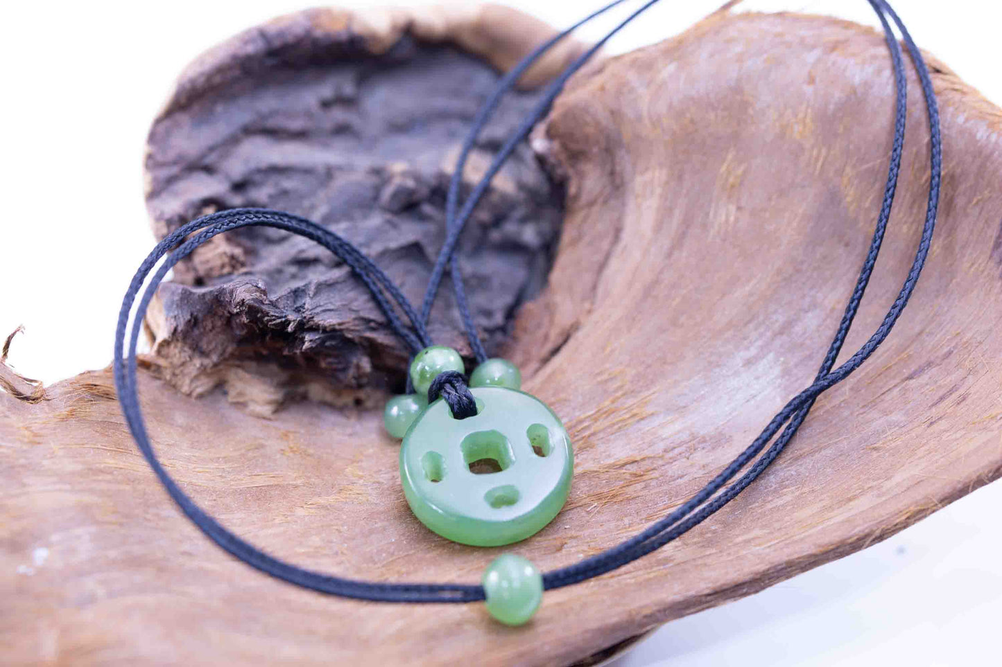 Siberian Green Nephrite Jade Chinese Coin Pendant