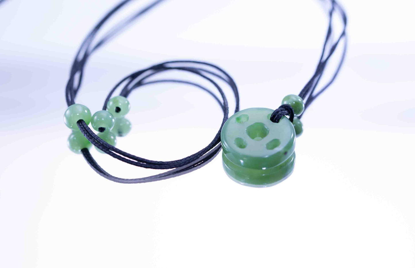 Siberian Green Nephrite Jade Chinese Coin Pendant