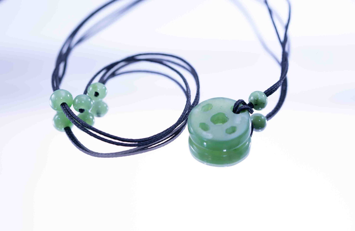 Siberian Green Nephrite Jade Chinese Coin Pendant