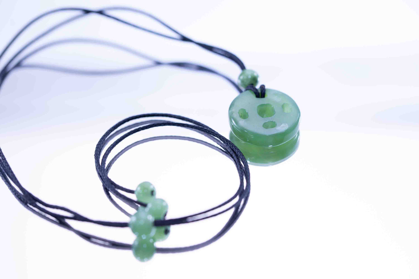 Siberian Green Nephrite Jade Chinese Coin Pendant