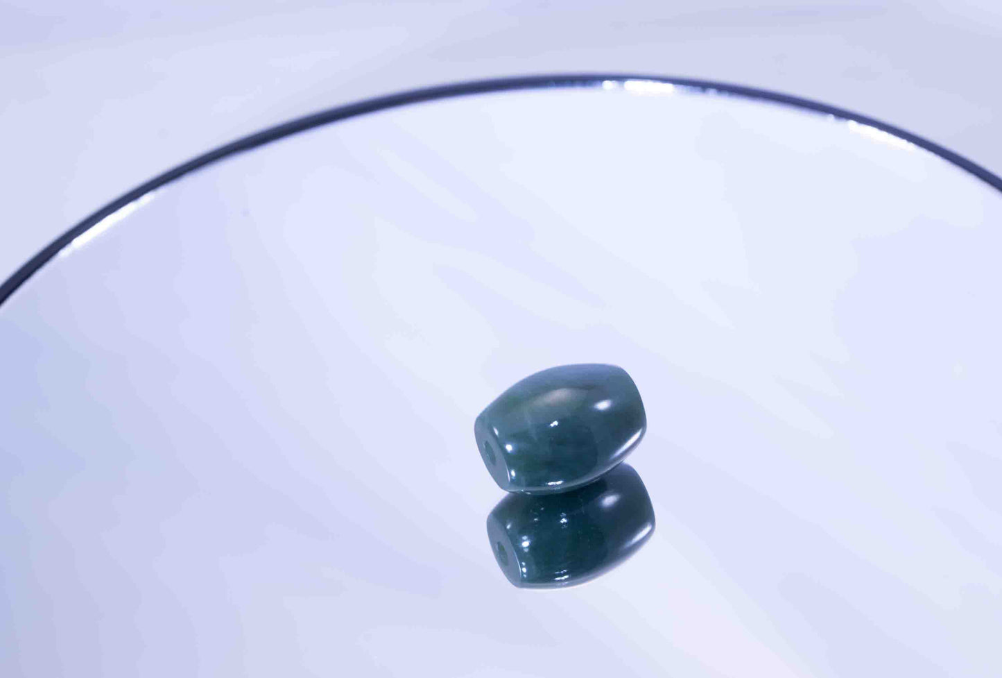 Handmade Washington Nephrite Jade Barrel Bead – Chatoyant Green