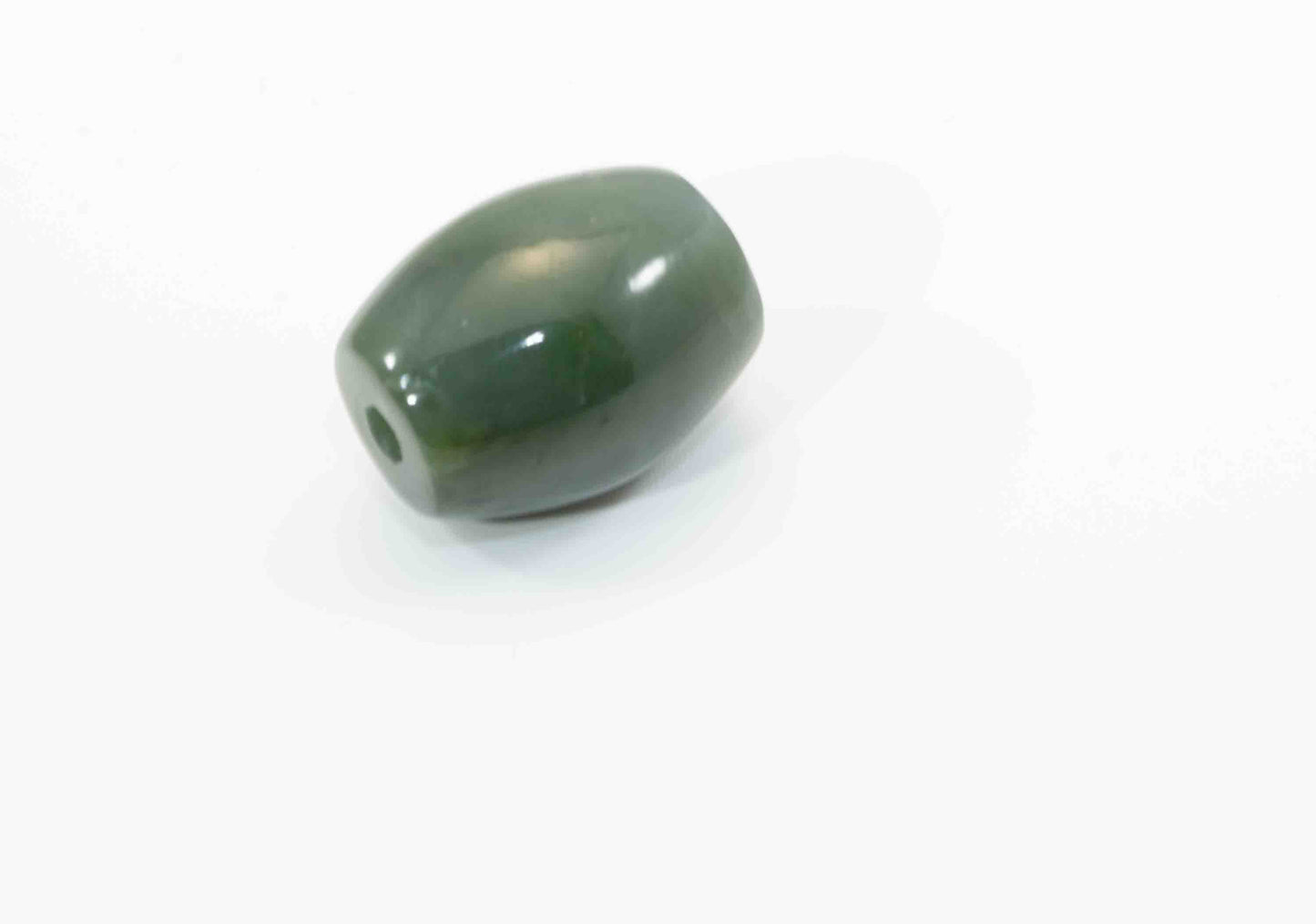 Handmade Washington Nephrite Jade Barrel Bead – Chatoyant Green