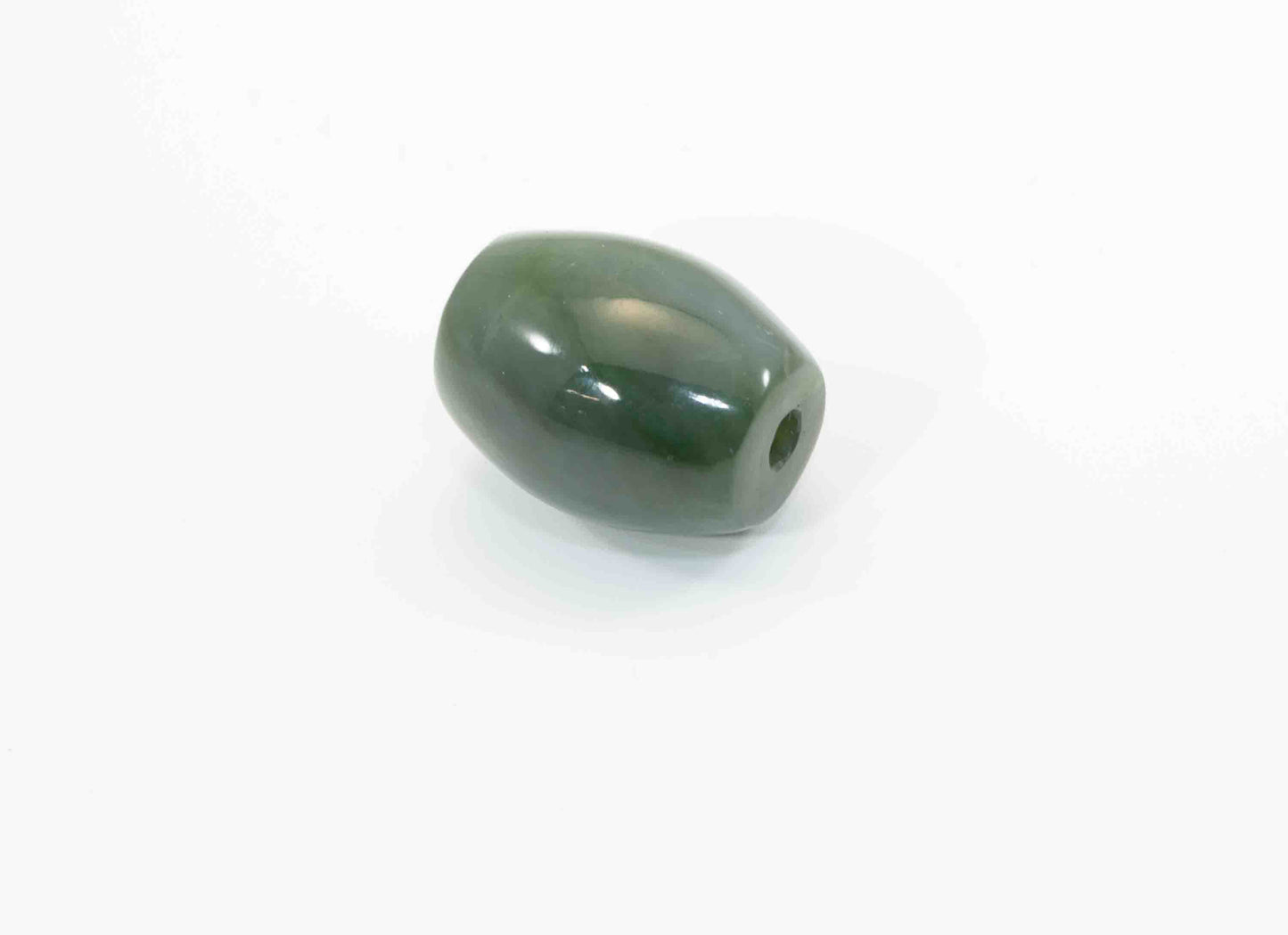 Handmade Washington Nephrite Jade Barrel Bead – Chatoyant Green