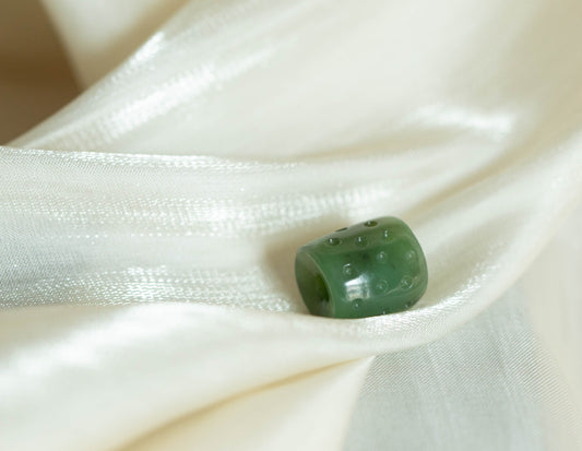 Wyoming Apple Jade Bead with Stippling