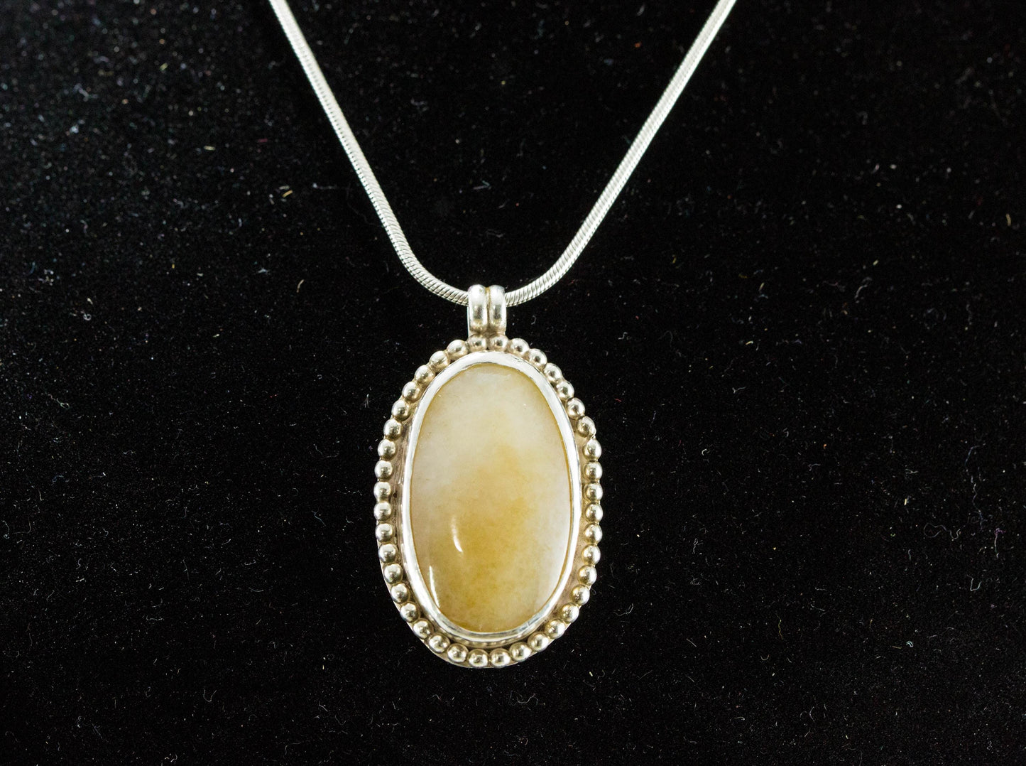 Creamy Jade Cabochon Handcrafted from Siberian Jade (42x25mm)